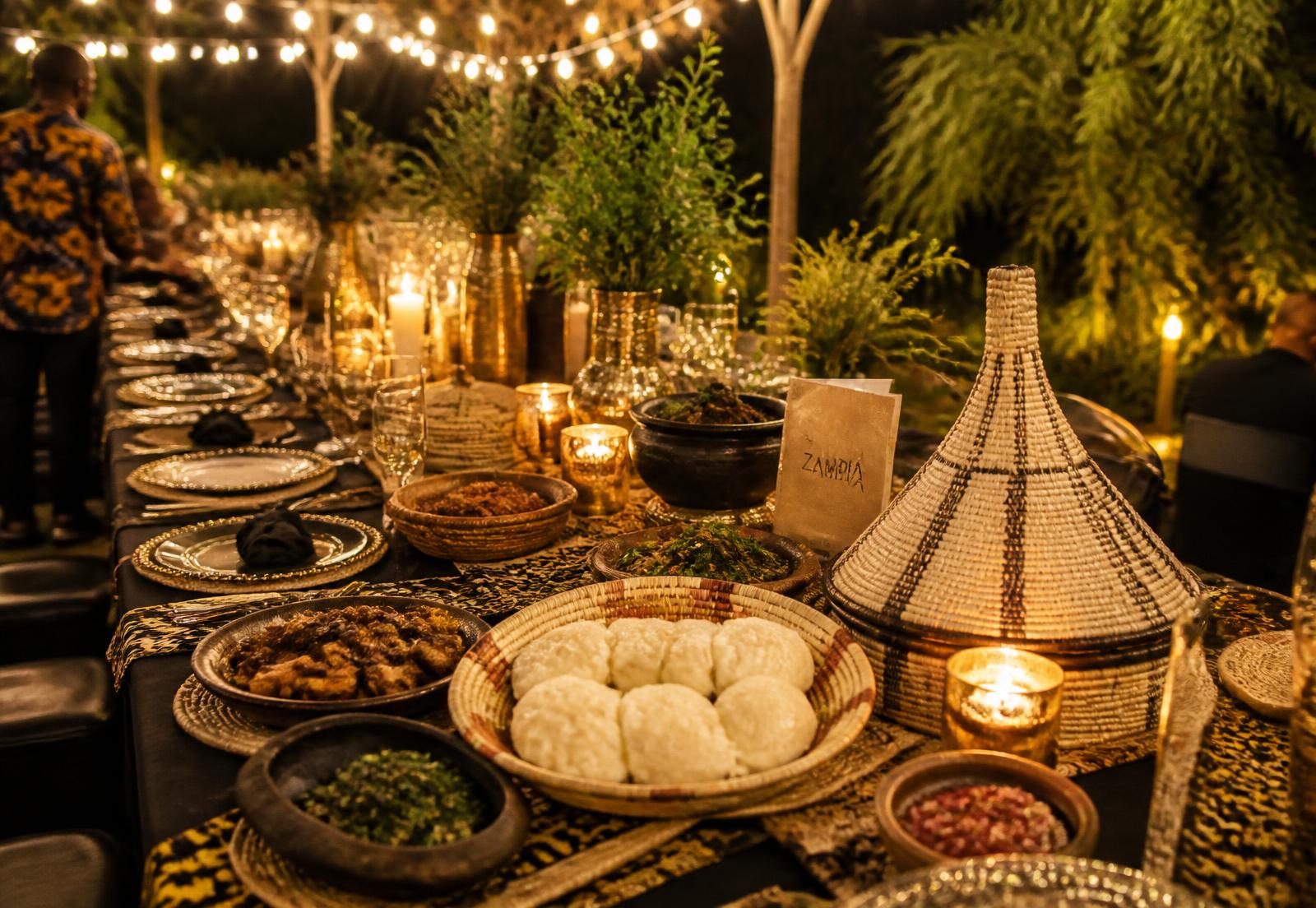 A candlelit celebration table in the garden